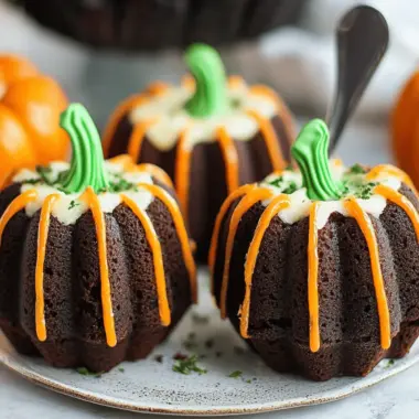 Pumpkin Shaped Mini Bundt Cakes