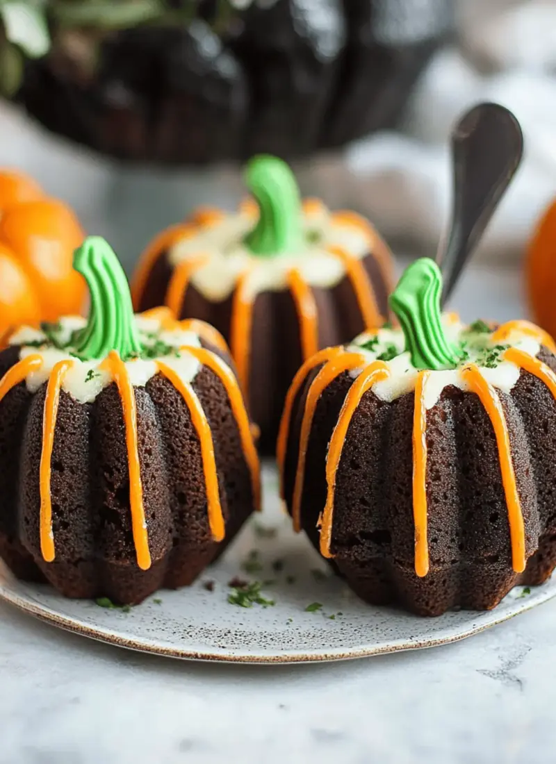 Pumpkin Shaped Mini Bundt Cakes