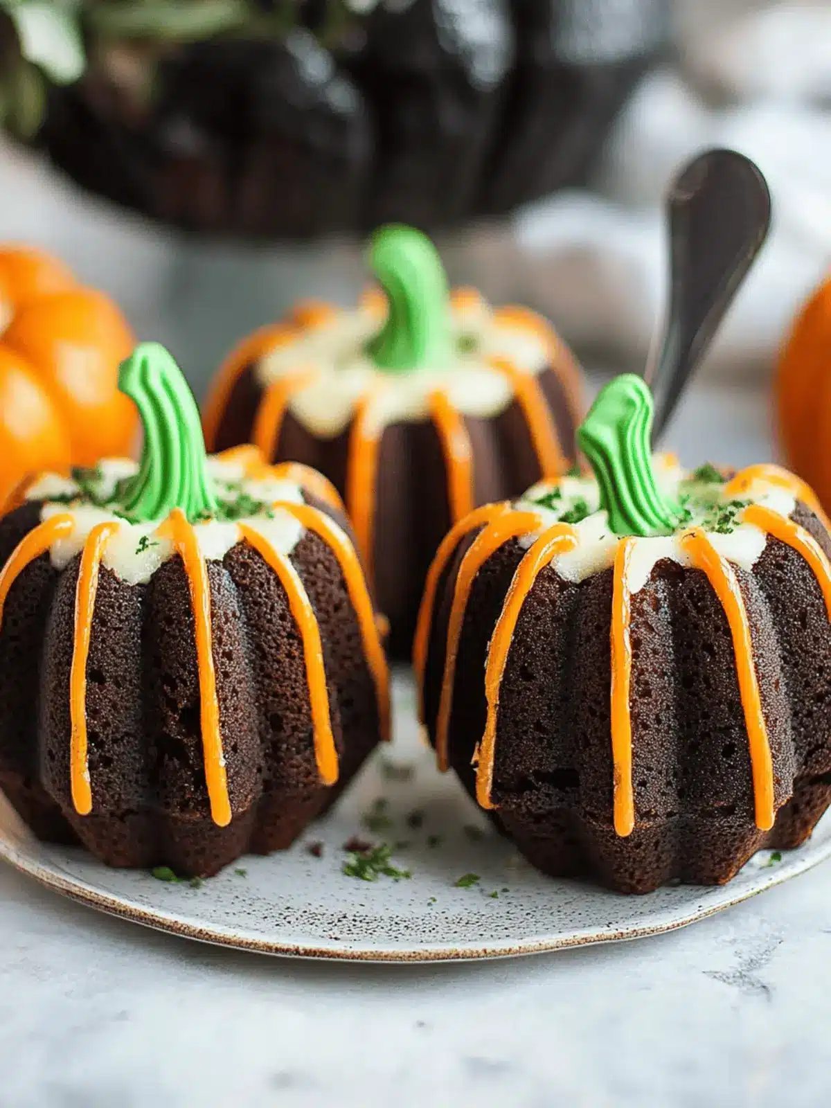 Pumpkin Shaped Mini Bundt Cakes