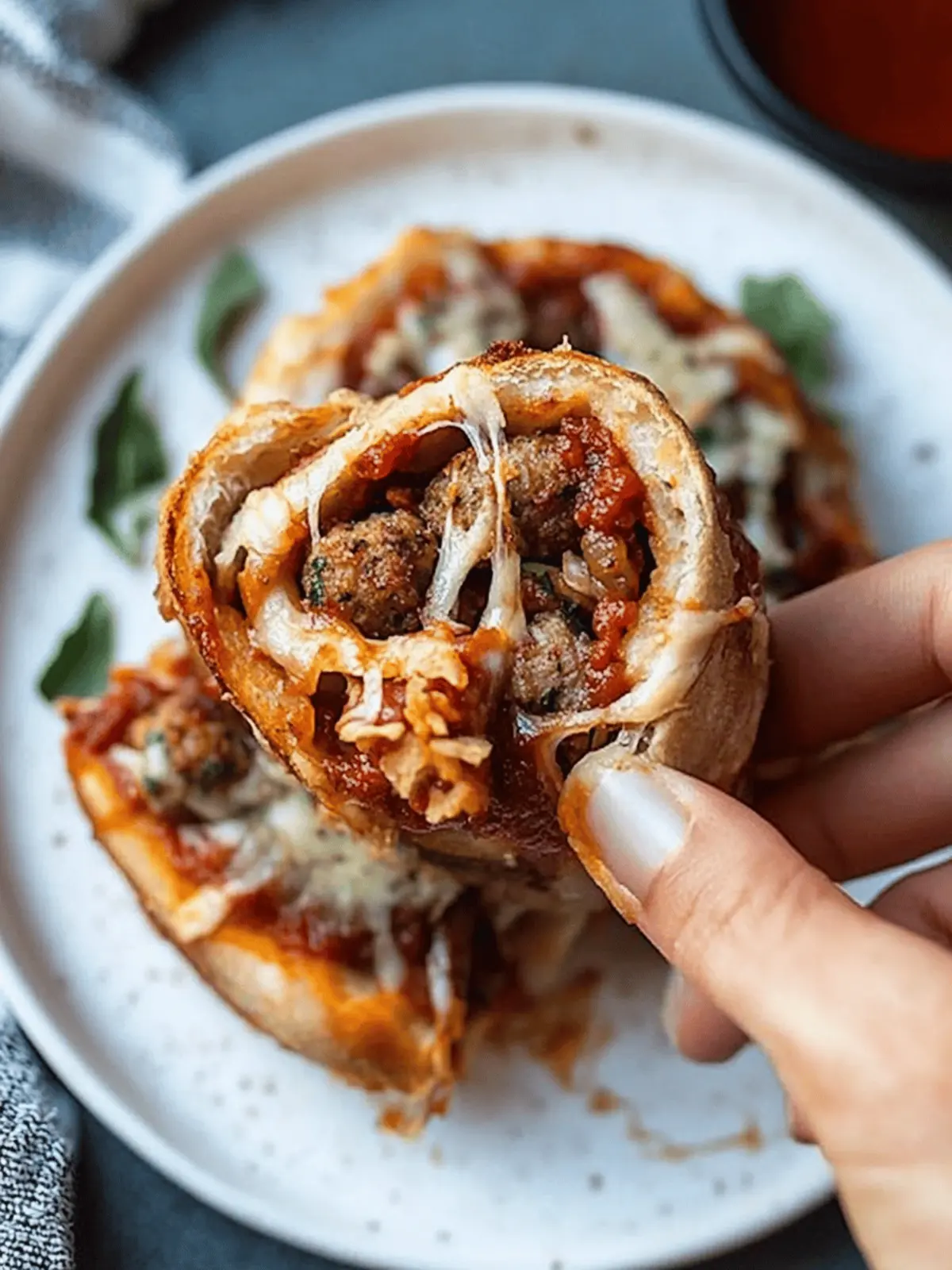 Vegan “Meatball” Pizza Pinwheels