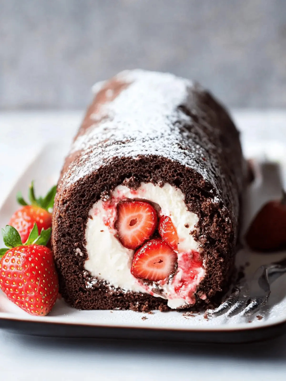 Strawberry Chocolate Cake Roll