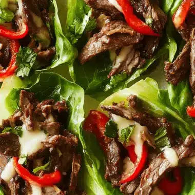 Philly Cheesesteak Lettuce Wraps