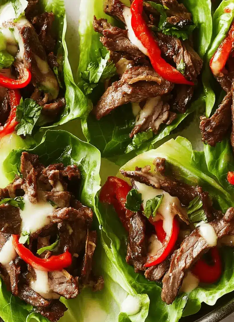 Philly Cheesesteak Lettuce Wraps