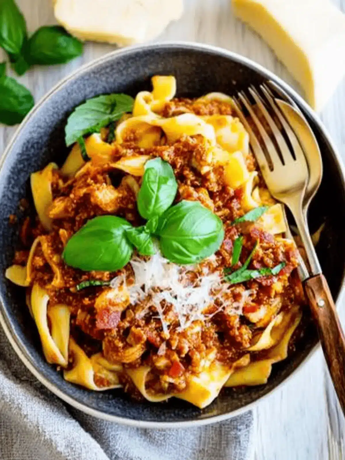 Chicken Bolognese with bacon