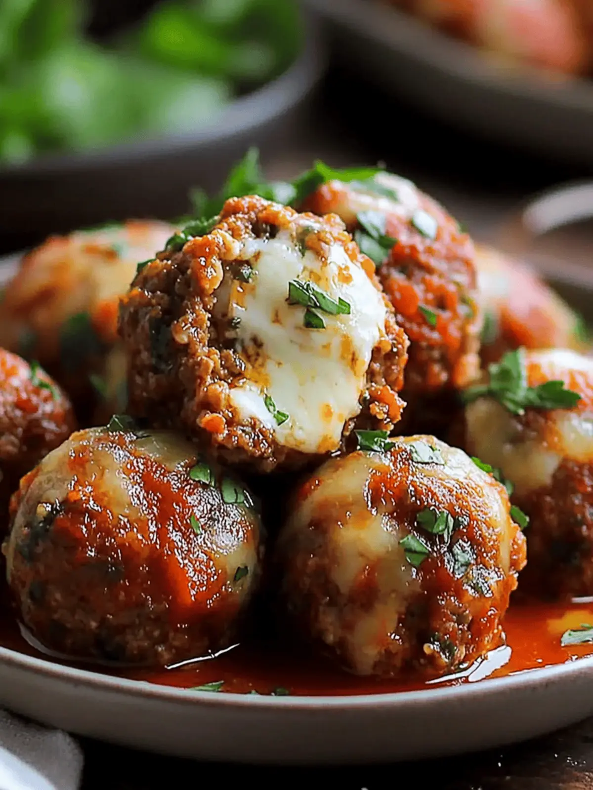 Mozzarella Stuffed Meatballs