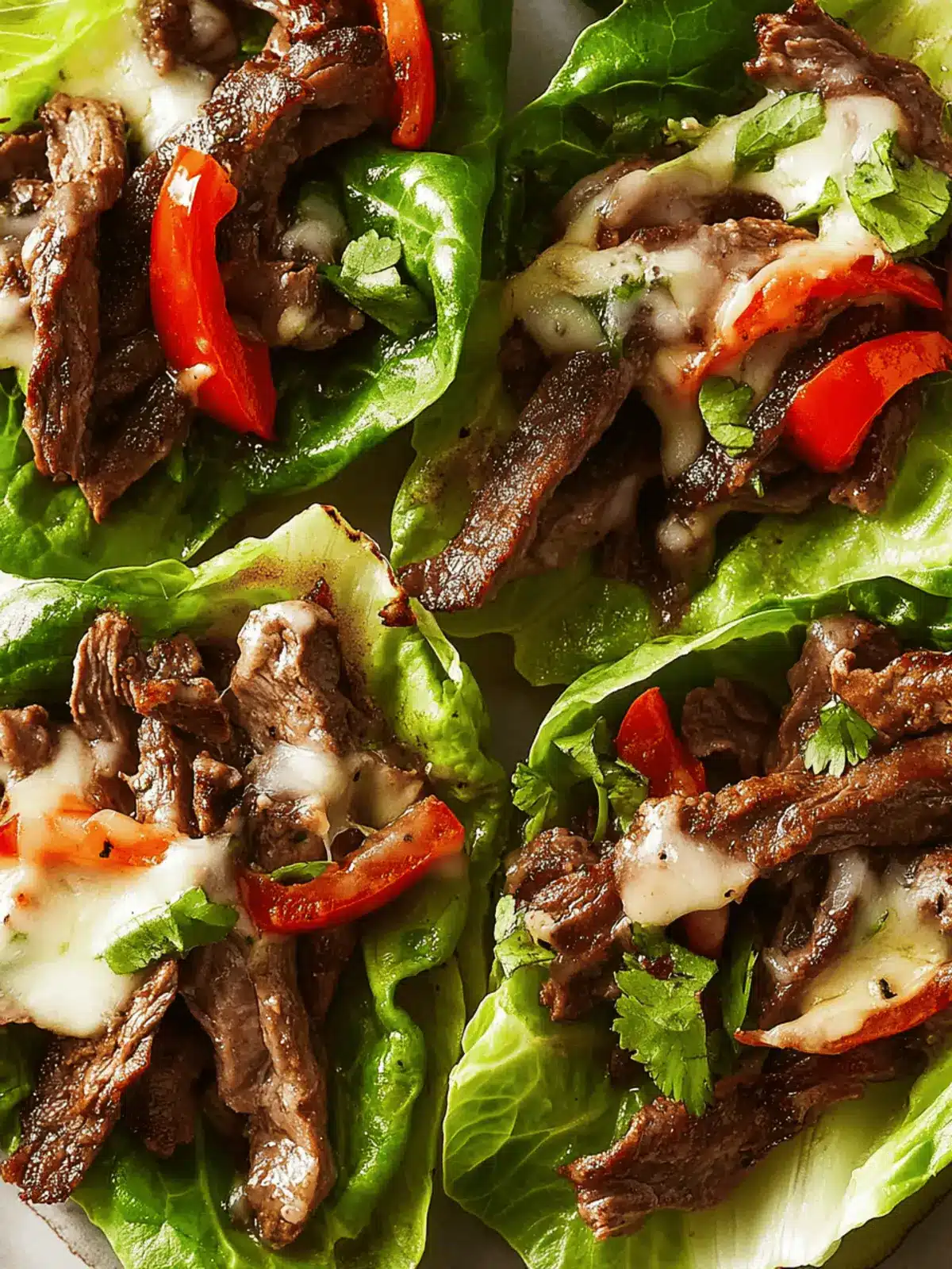 Philly Cheesesteak Lettuce Wraps