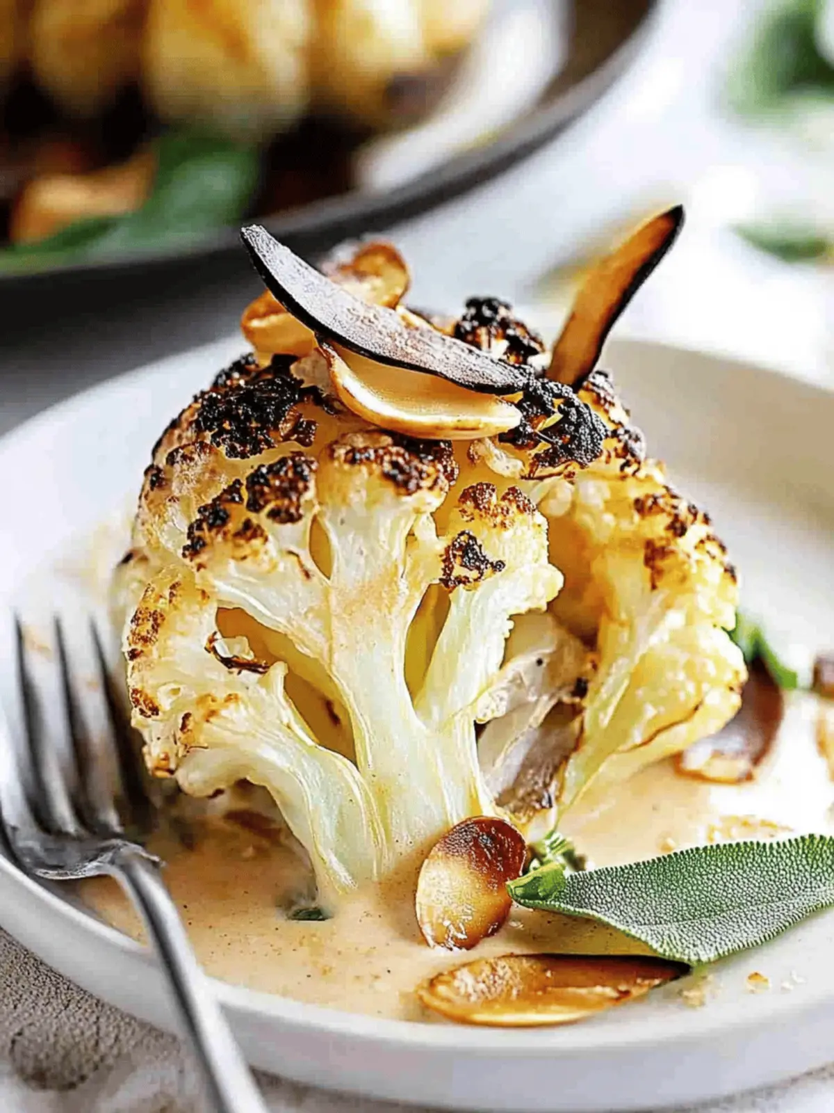 Roasted Cauliflower with Almond Sauce (Ester Restaurant)
