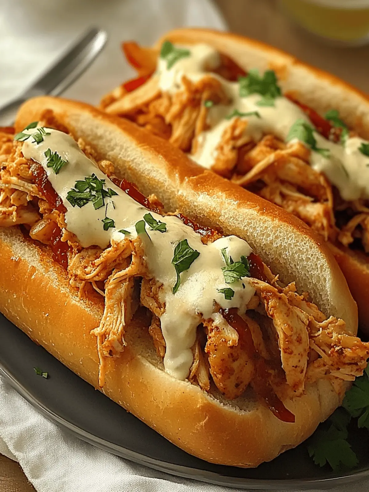 Loaded Chicken Subs Recipe with Melty Cheese and Veggies 2 Loaded Chicken Subs Recipe
