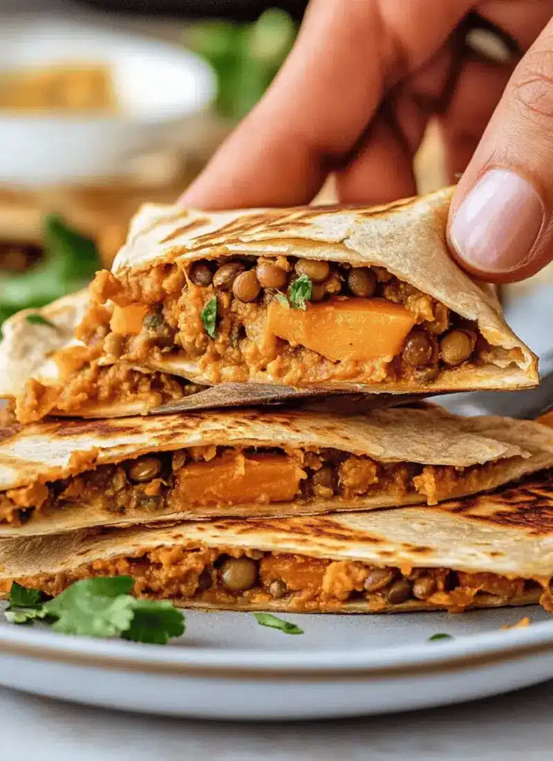 Vegan Lentil Sweet Potato Quesadillas