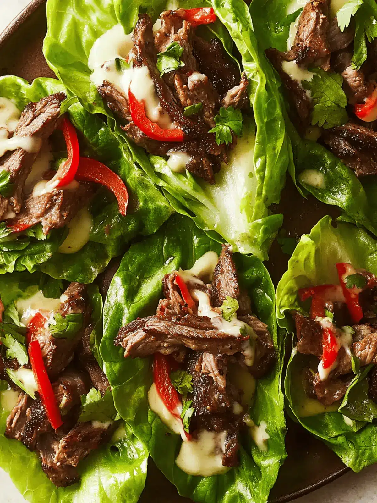 Philly Cheesesteak Lettuce Wraps
