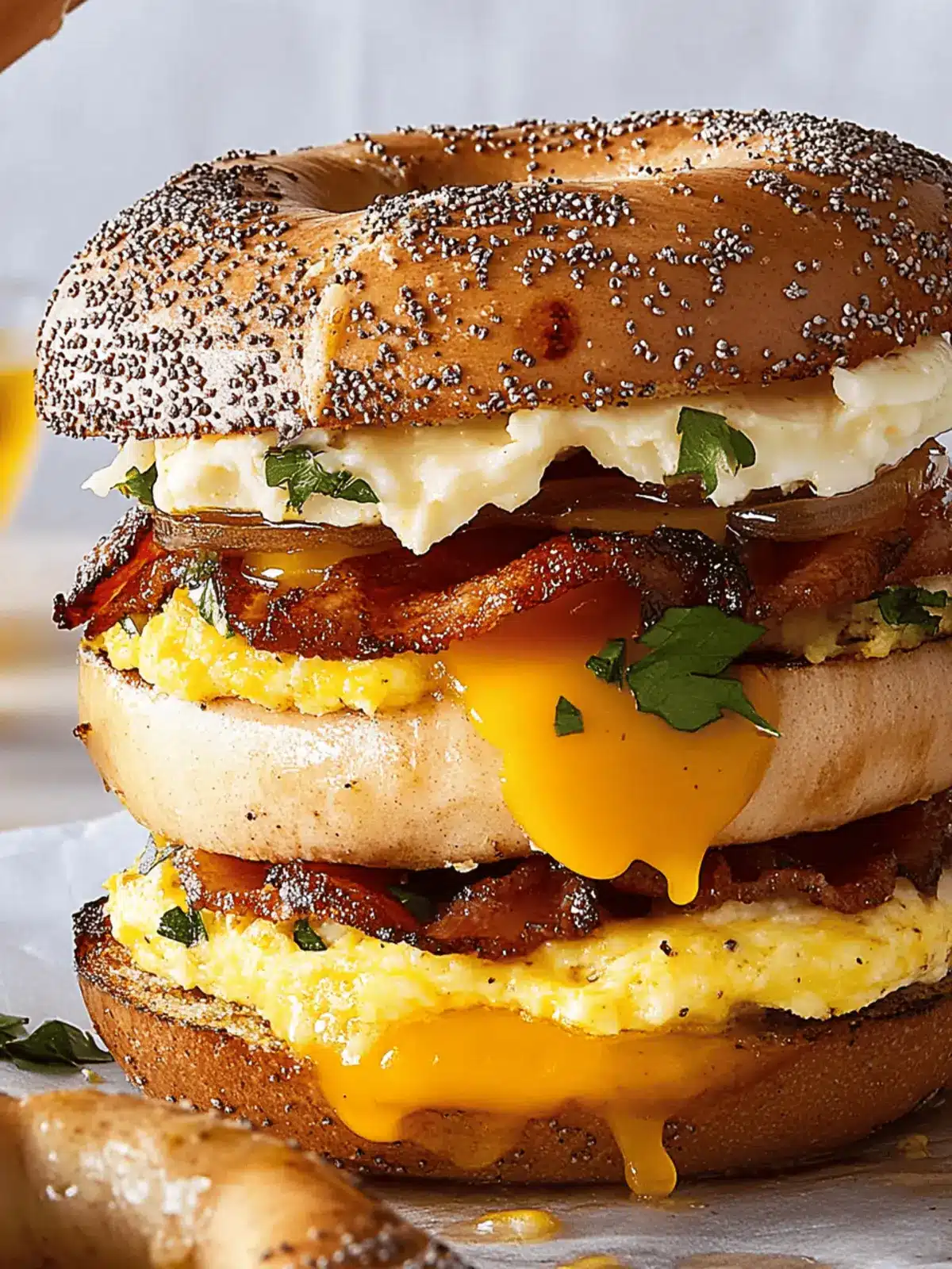 Bee Sting Bagel Breakfast Sandwich