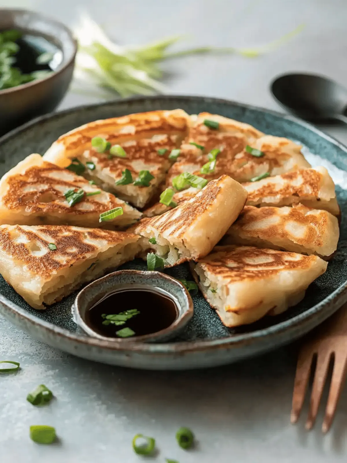 Savory Scallion Pancakes: Crispy Vegan Delight at Home 4 Scallion Pancakes