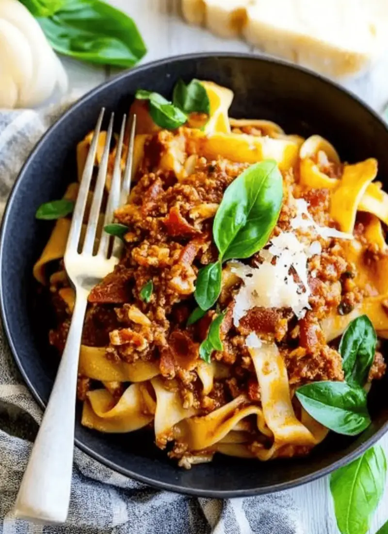 Chicken Bolognese with bacon