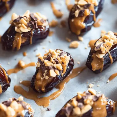Stuffed Dates with Peanut Butter and Chocolate (Viral Healthy Snickers)