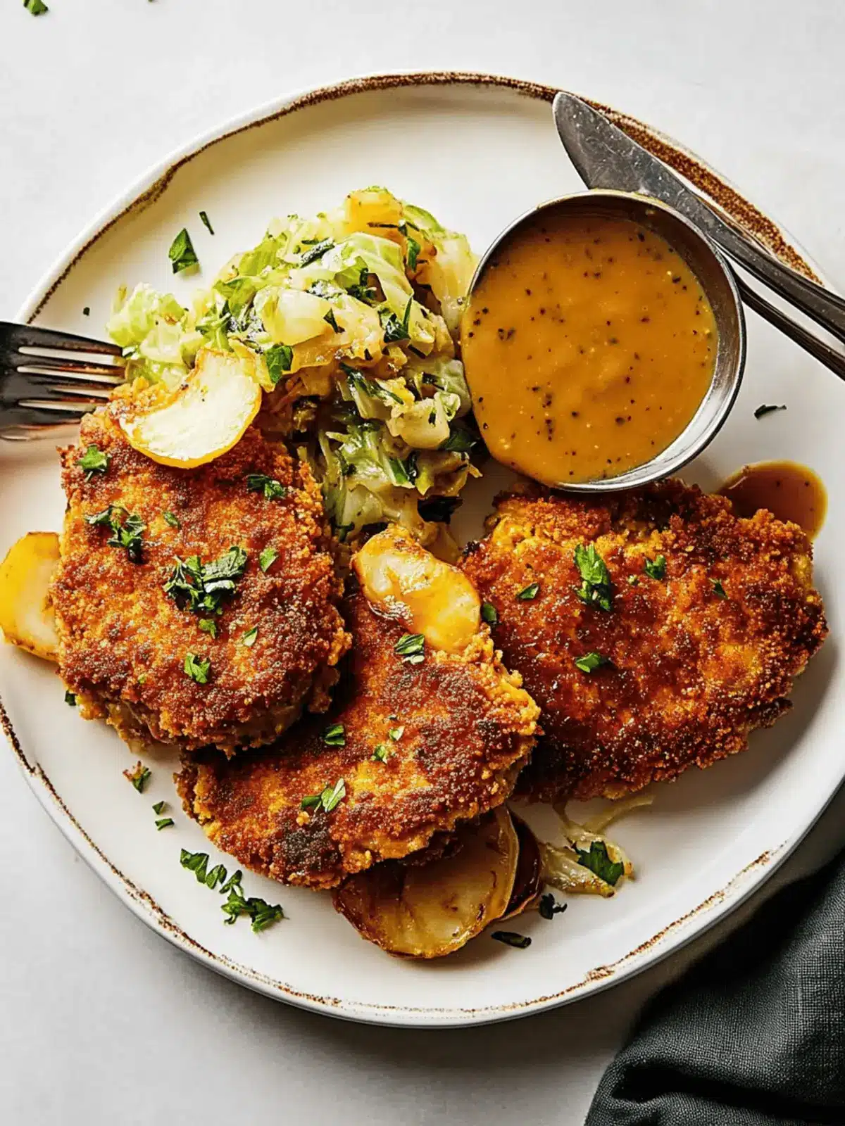 Crispy Cabbage Schnitzel with Flavor-Packed Mushroom Gravy 2 Cabbage Schnitzel
