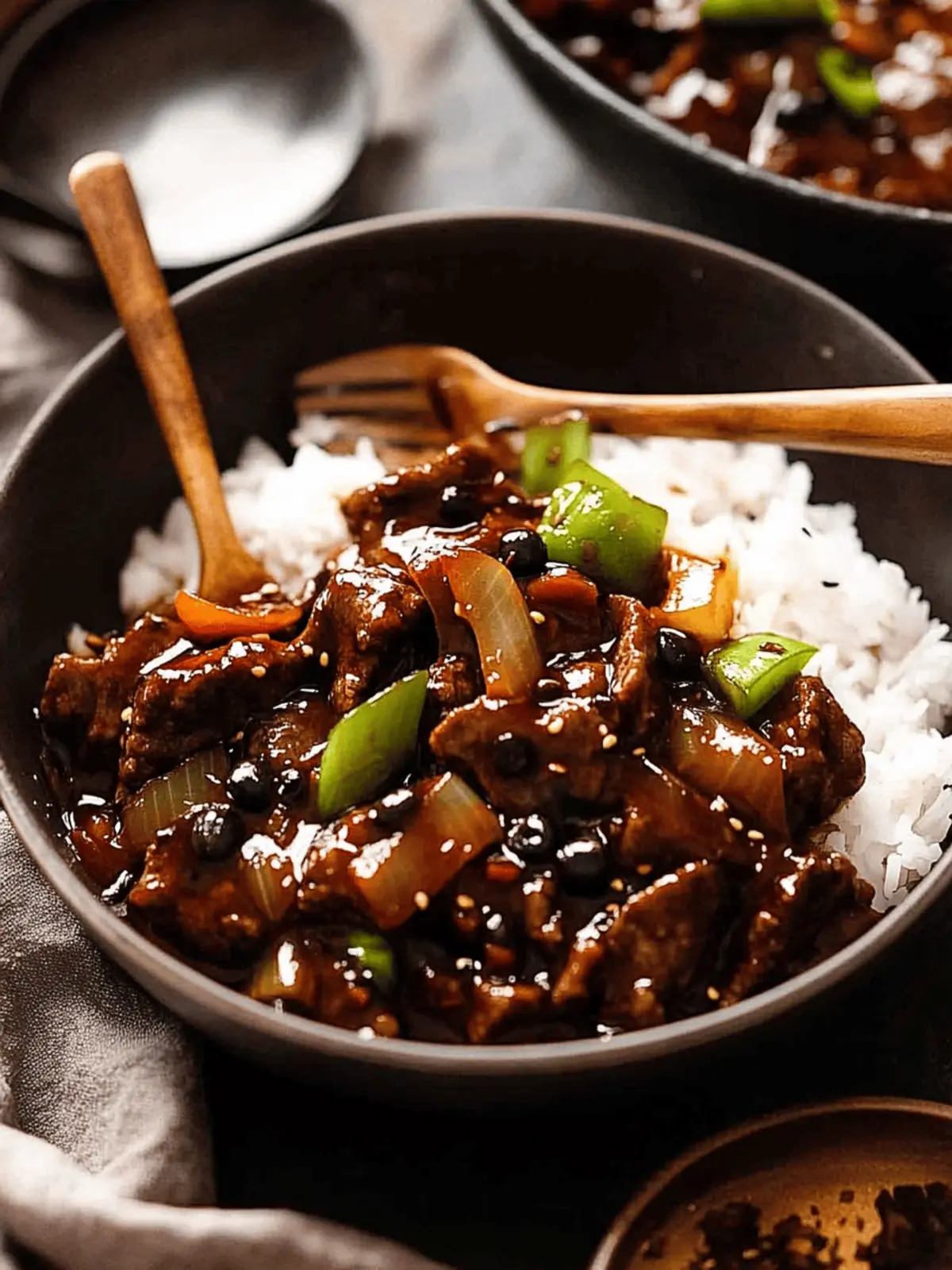 Beef in black bean sauce