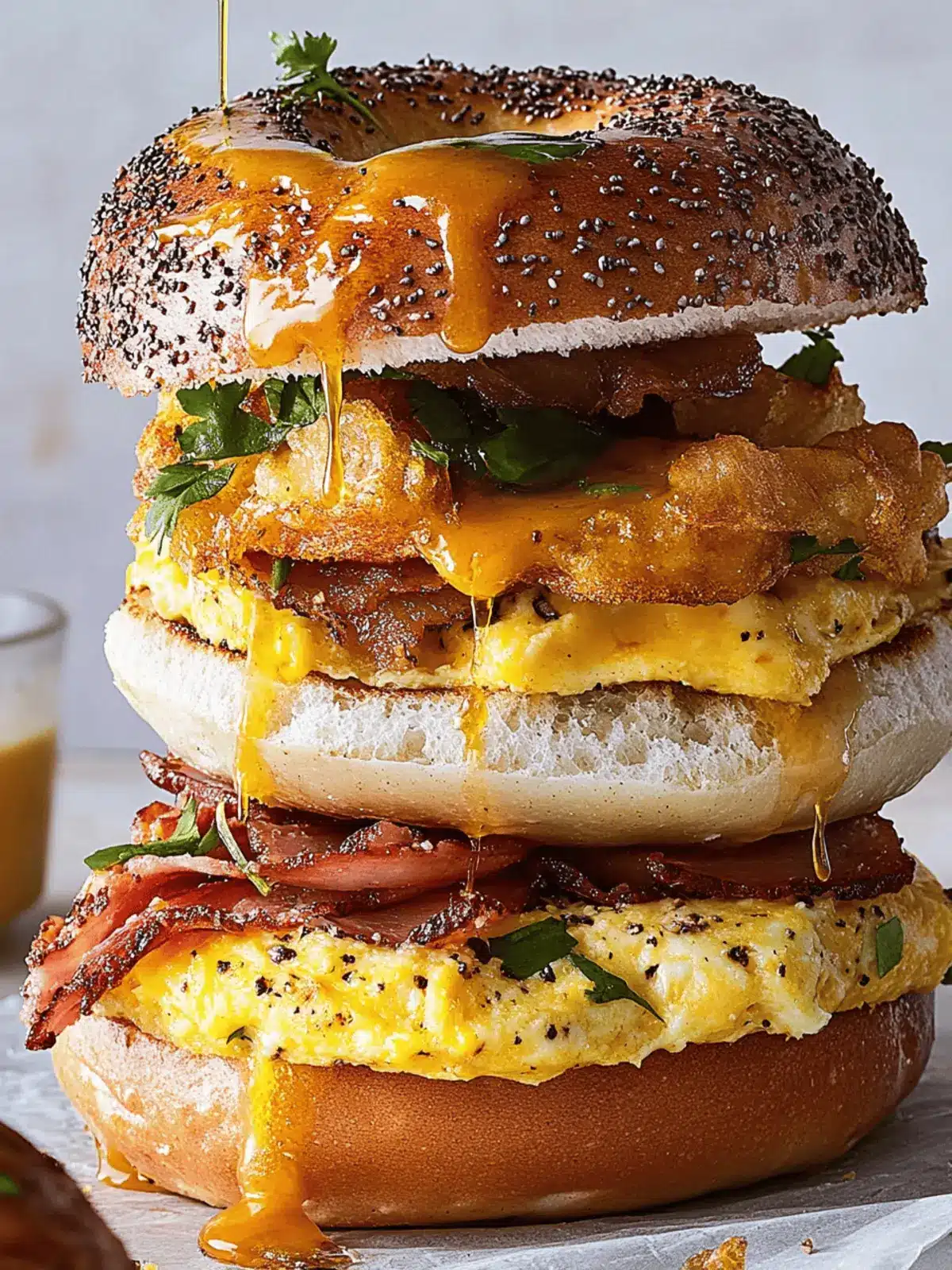 Bee Sting Bagel Breakfast Sandwich
