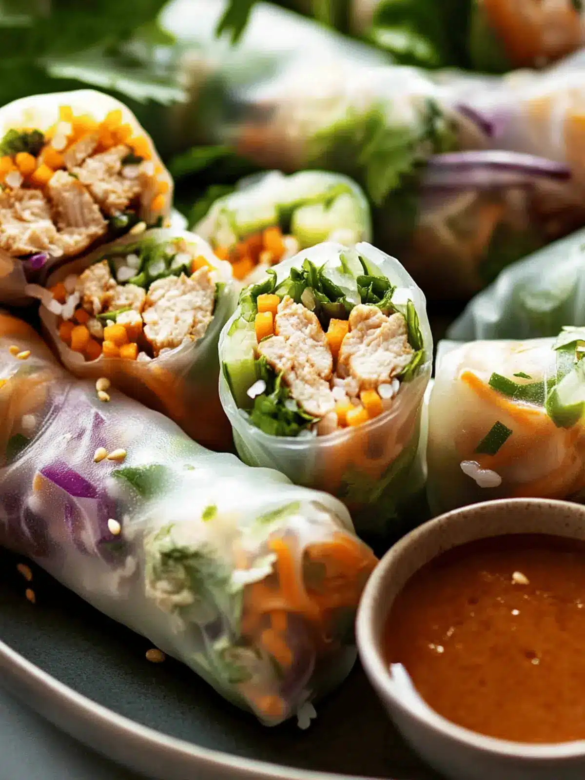 Lemongrass Chicken Rice Paper Rolls