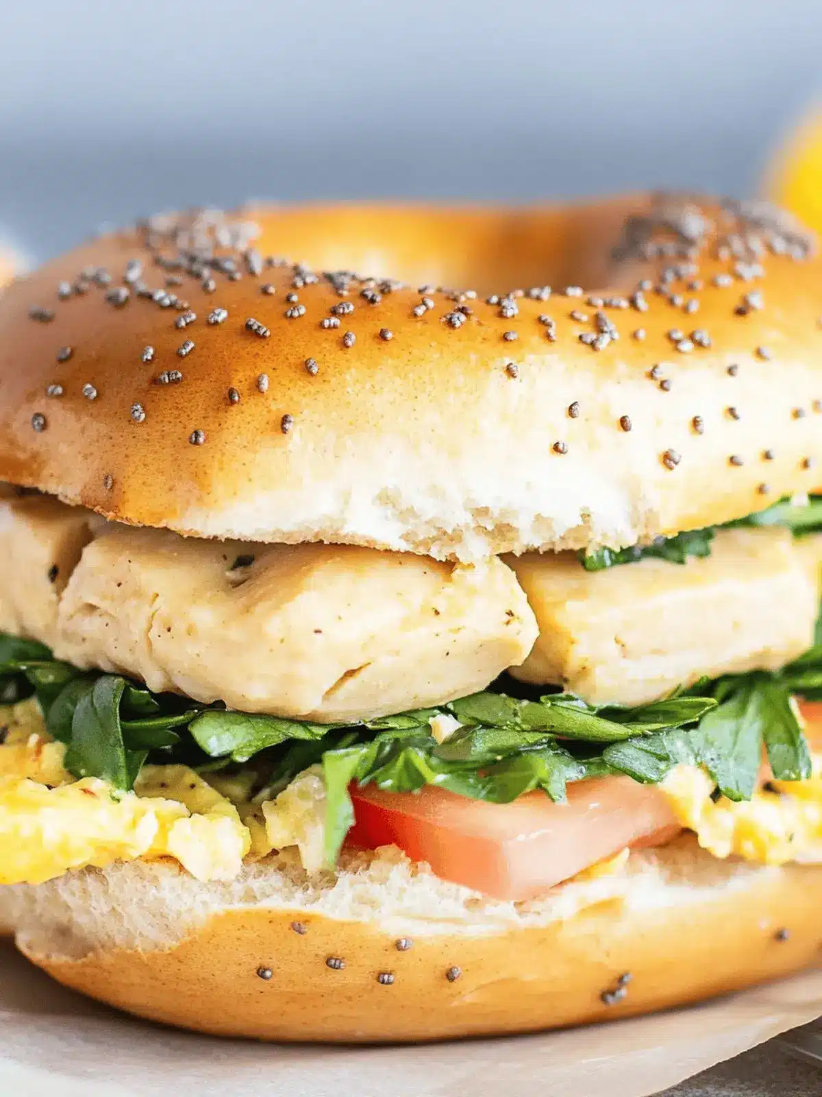 Healthy Breakfast Bagel Sandwich (Perfect for Meal Prep!)