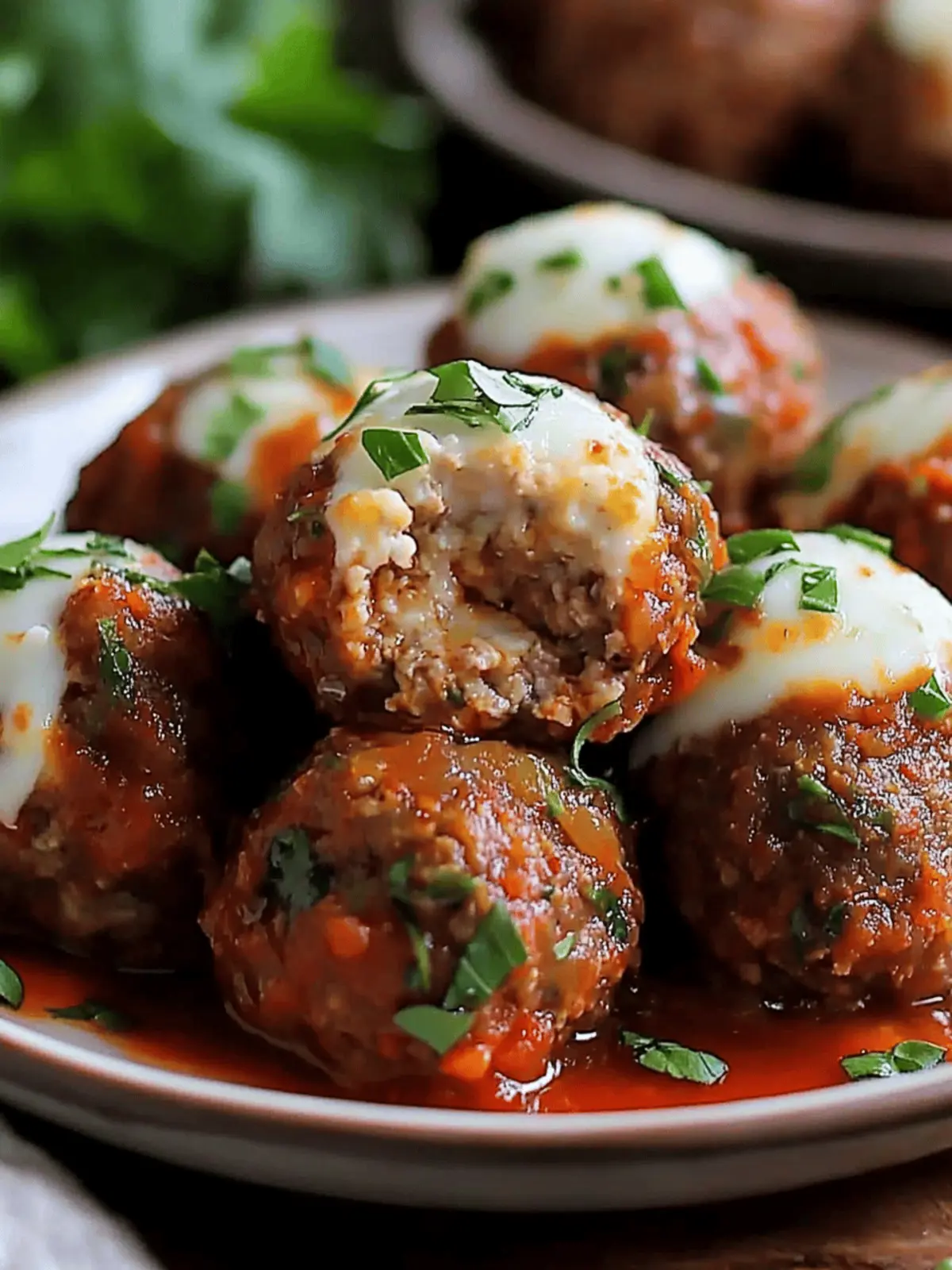 Mozzarella Stuffed Meatballs