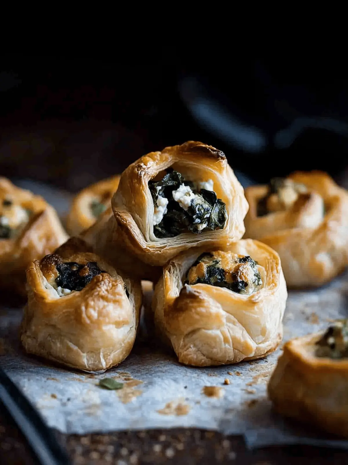 Ricotta and Spinach Puff Pastry Bites
