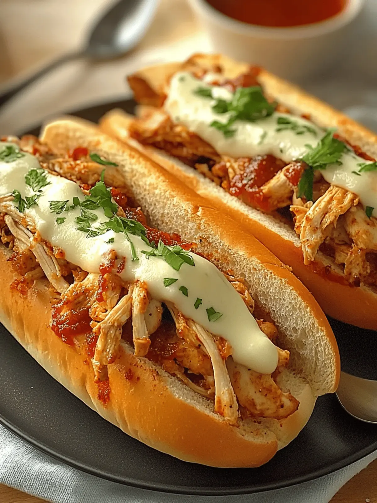 Loaded Chicken Subs Recipe with Melty Cheese and Veggies 5 Loaded Chicken Subs Recipe