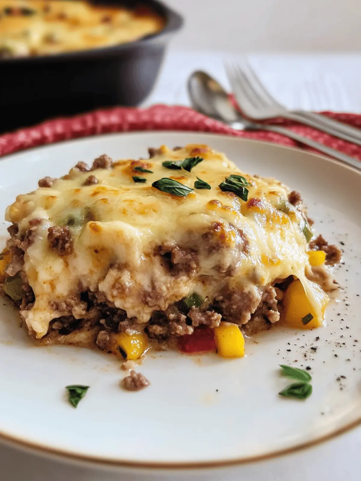 KETO PHILLY CHEESESTEAK CASSEROLE
