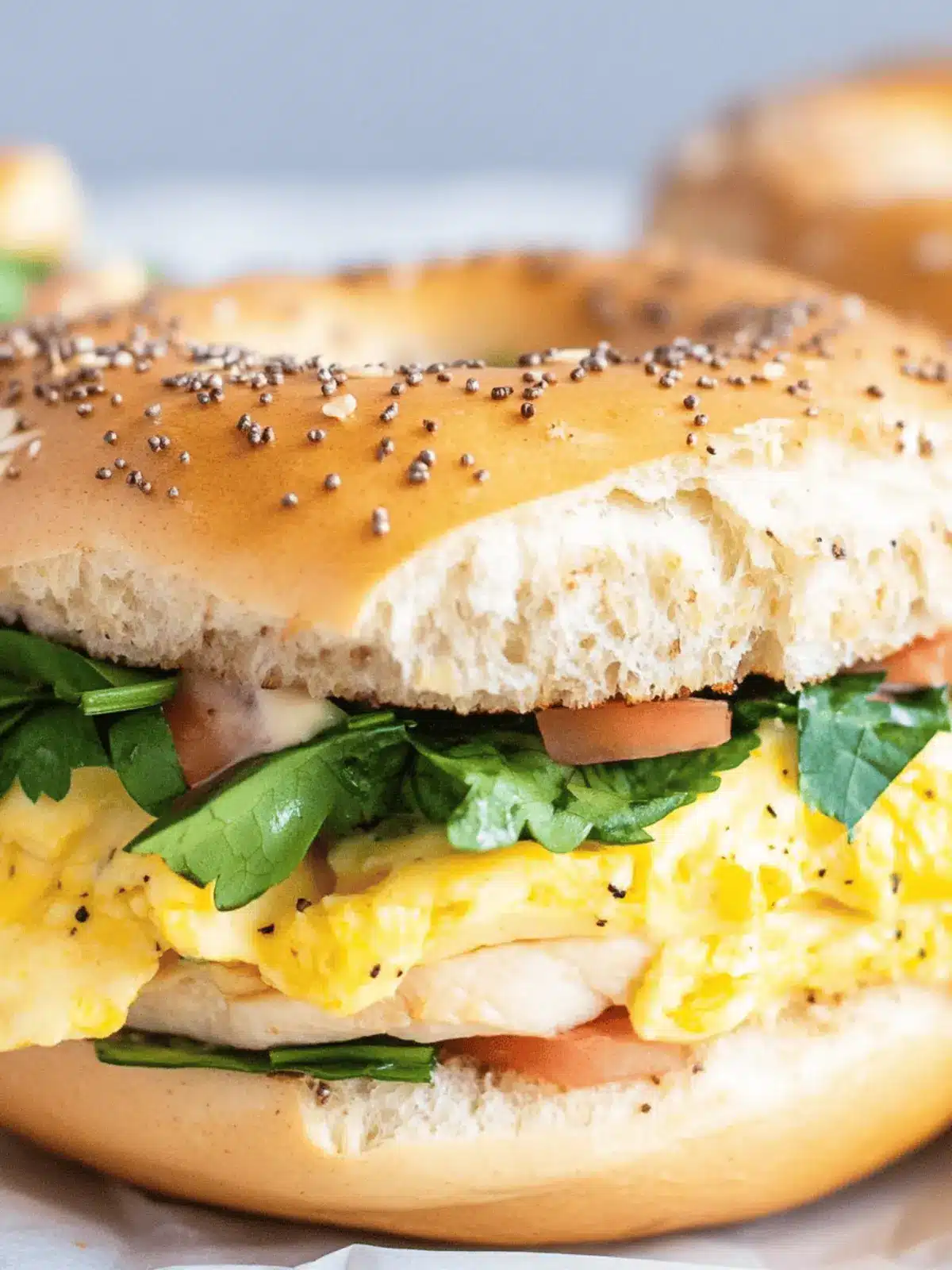 Healthy Breakfast Bagel Sandwich (Perfect for Meal Prep!)