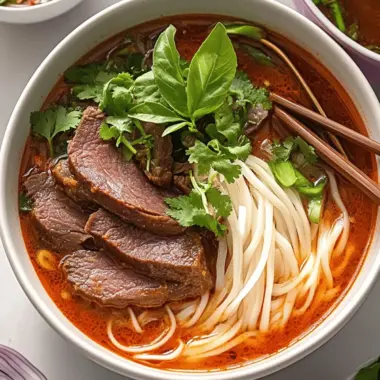 Bun Bo Hue (Spicy Vietnamese Beef Noodle Soup)