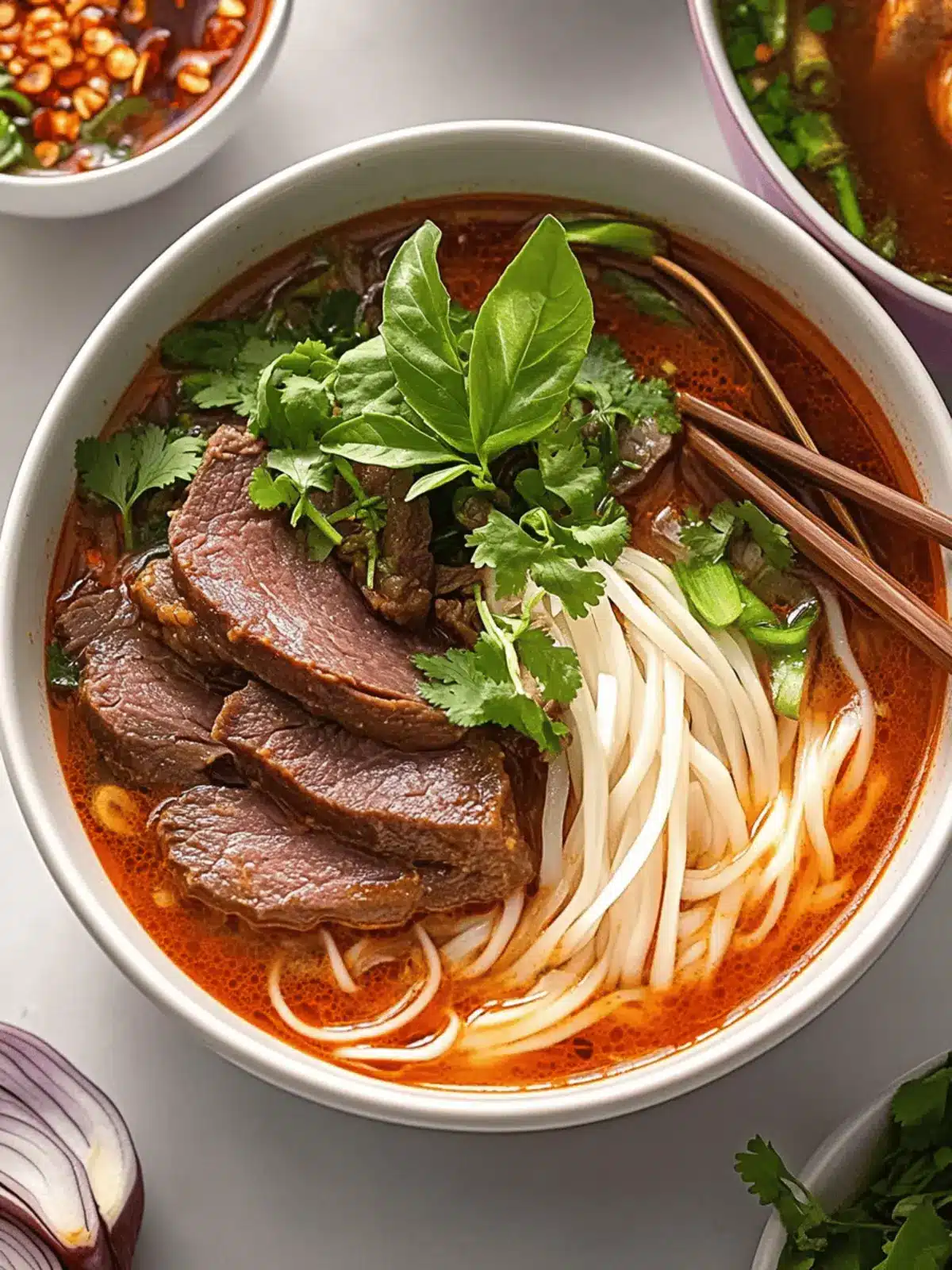 Bun Bo Hue (Spicy Vietnamese Beef Noodle Soup)