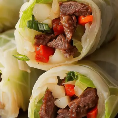 Philly Cheesesteak Cabbage Wraps