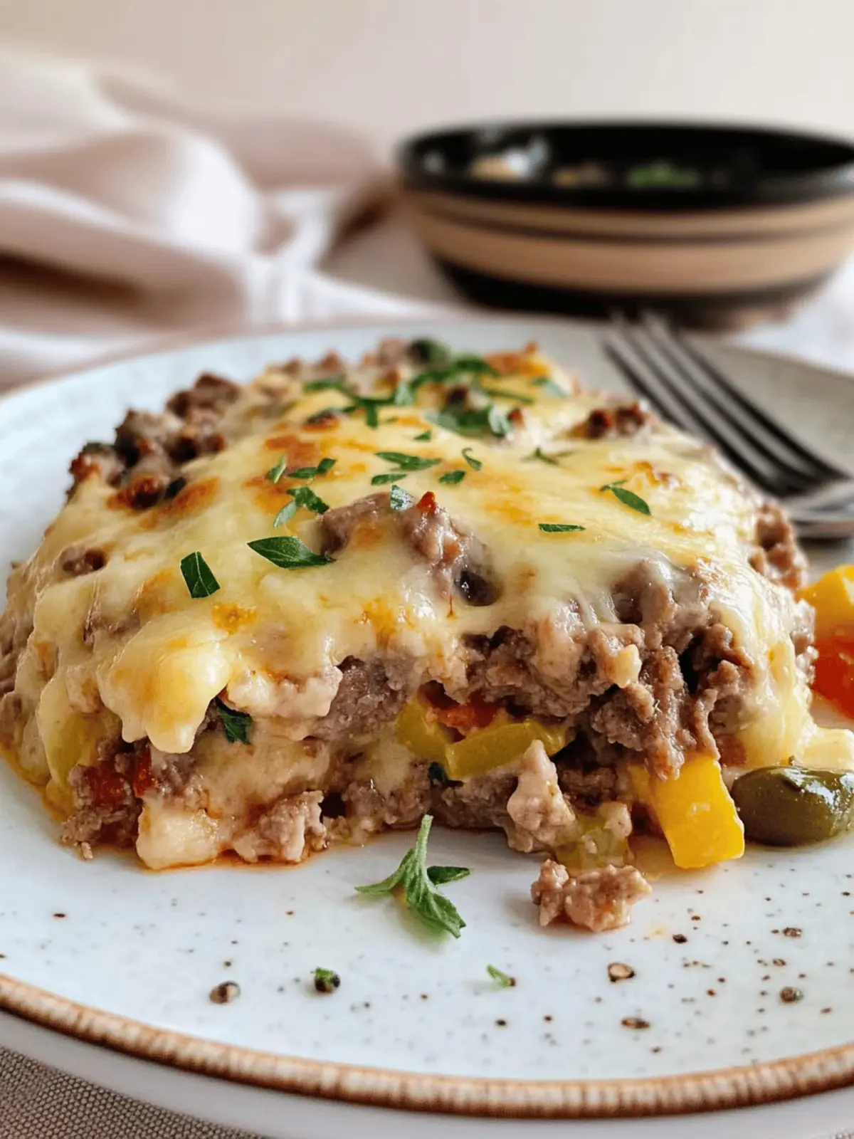 KETO PHILLY CHEESESTEAK CASSEROLE