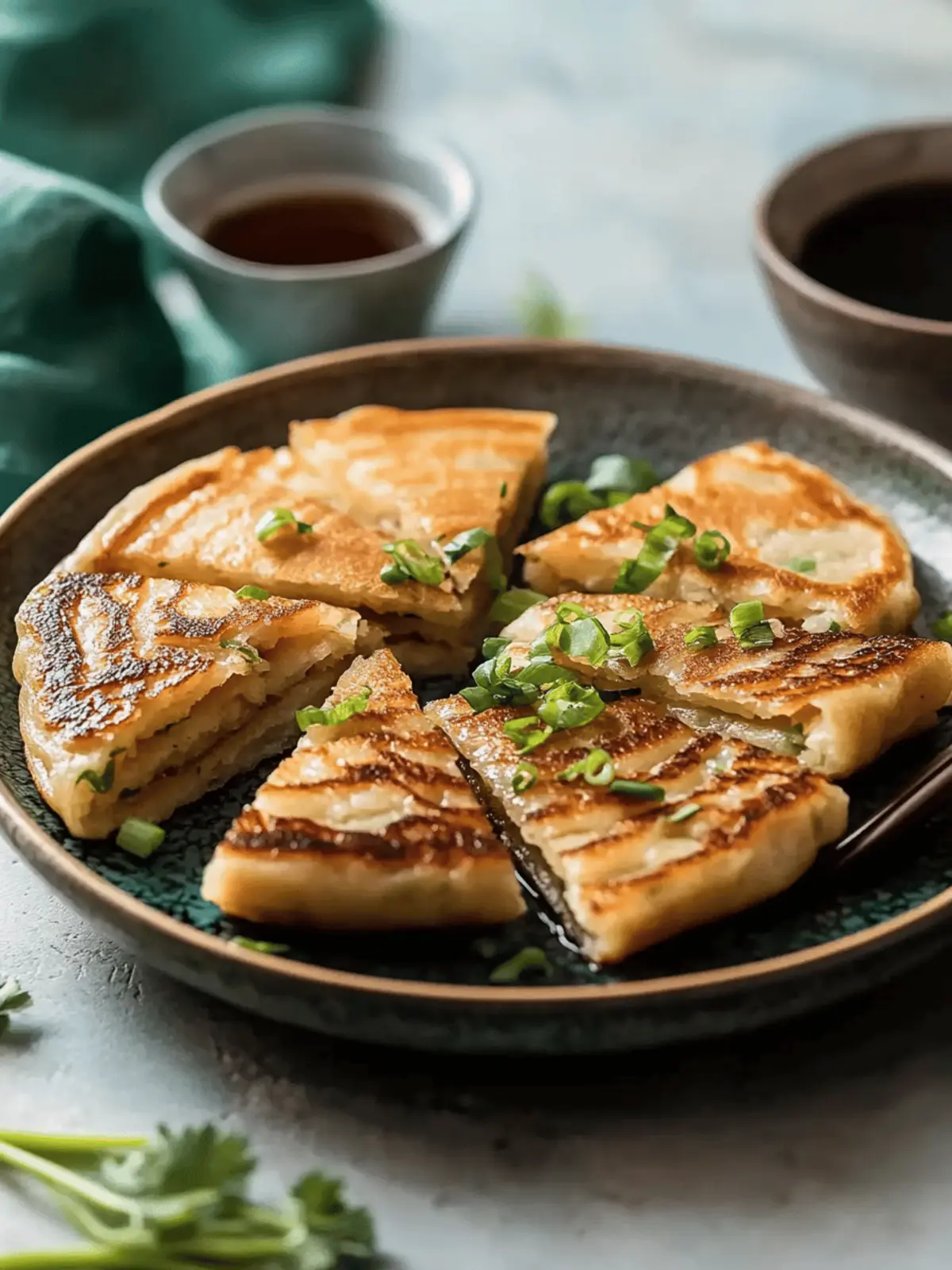 Savory Scallion Pancakes: Crispy Vegan Delight at Home 2 Scallion Pancakes