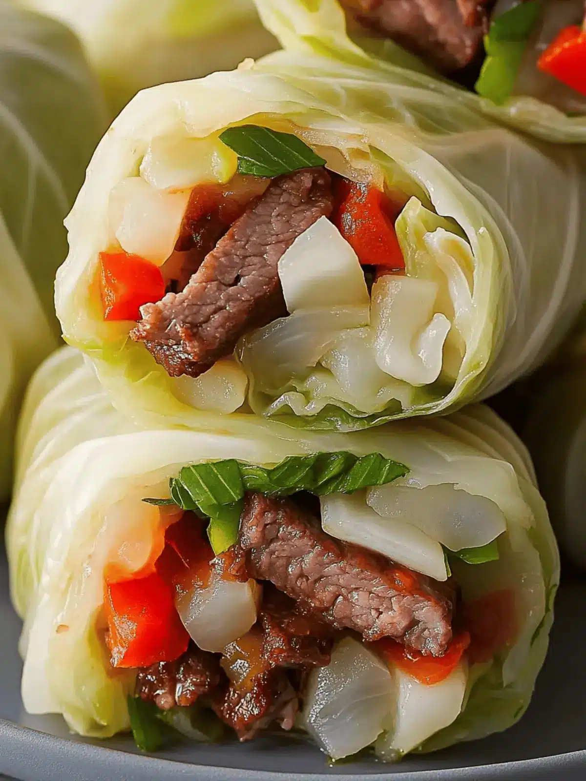 Philly Cheesesteak Cabbage Wraps