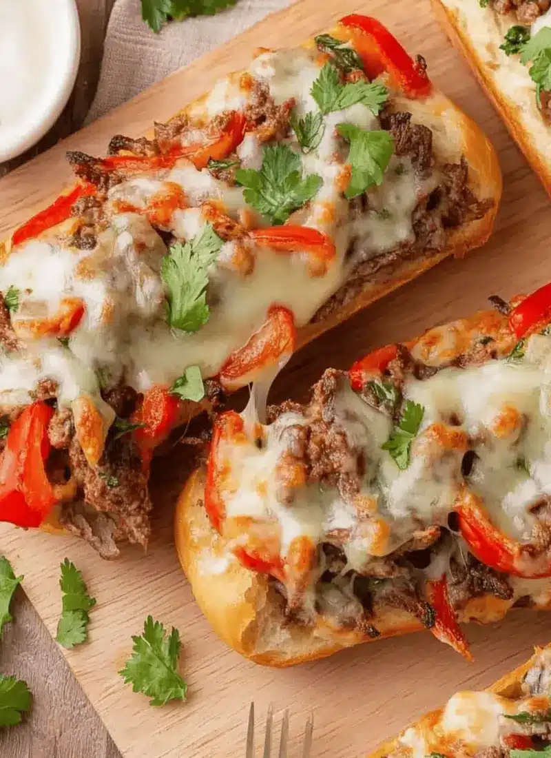 Philly Cheesesteak Cheesy Bread