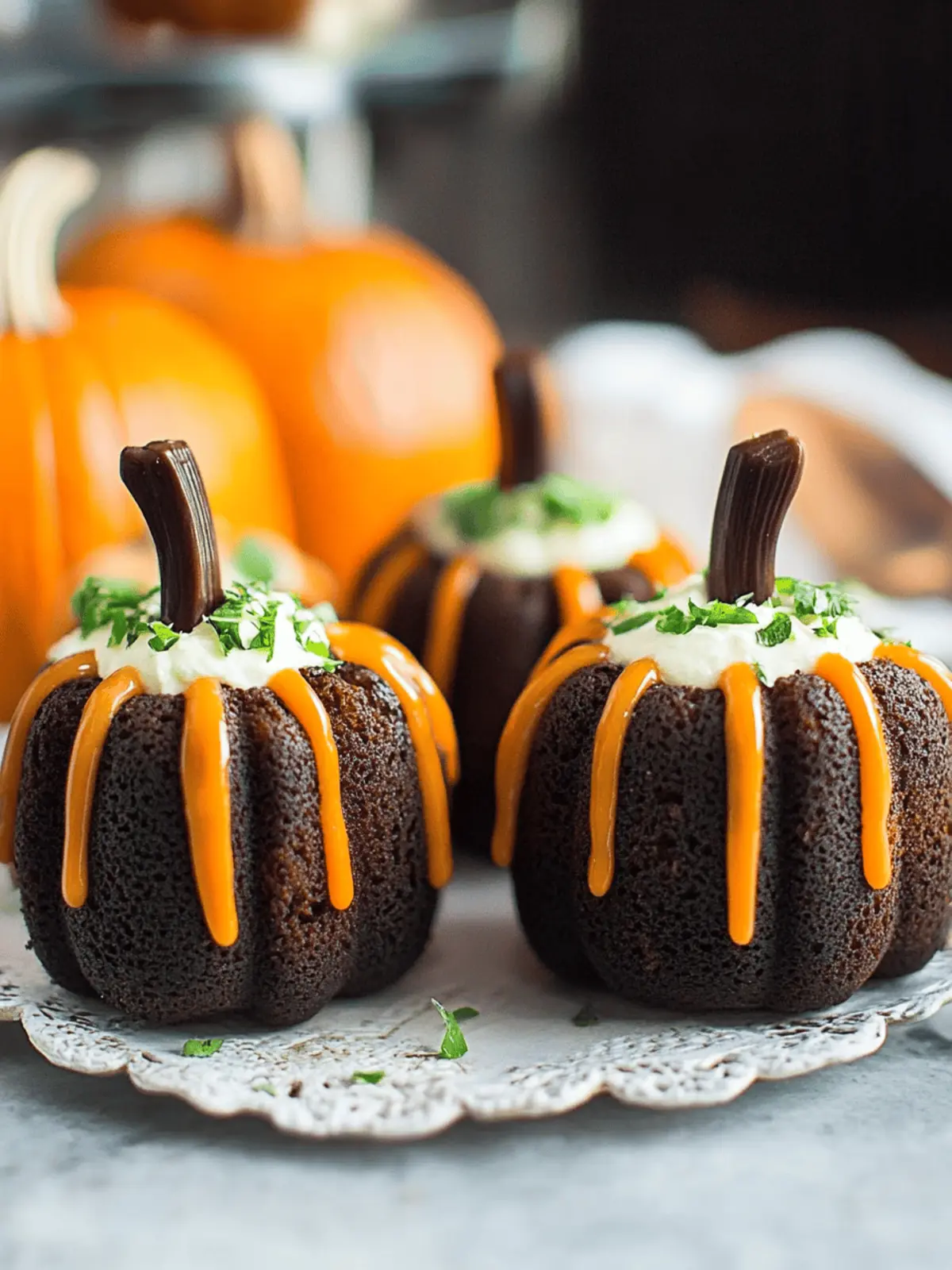 Pumpkin Shaped Mini Bundt Cakes