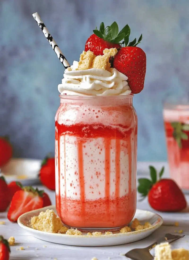 Creamy Strawberry Cheesecake Milkshake That’ll Wow Your Taste Buds 1 Strawberry Cheesecake Milkshake