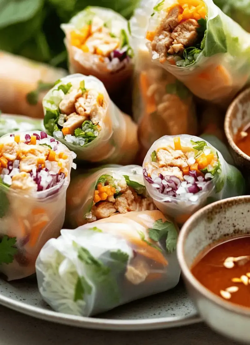 Lemongrass Chicken Rice Paper Rolls