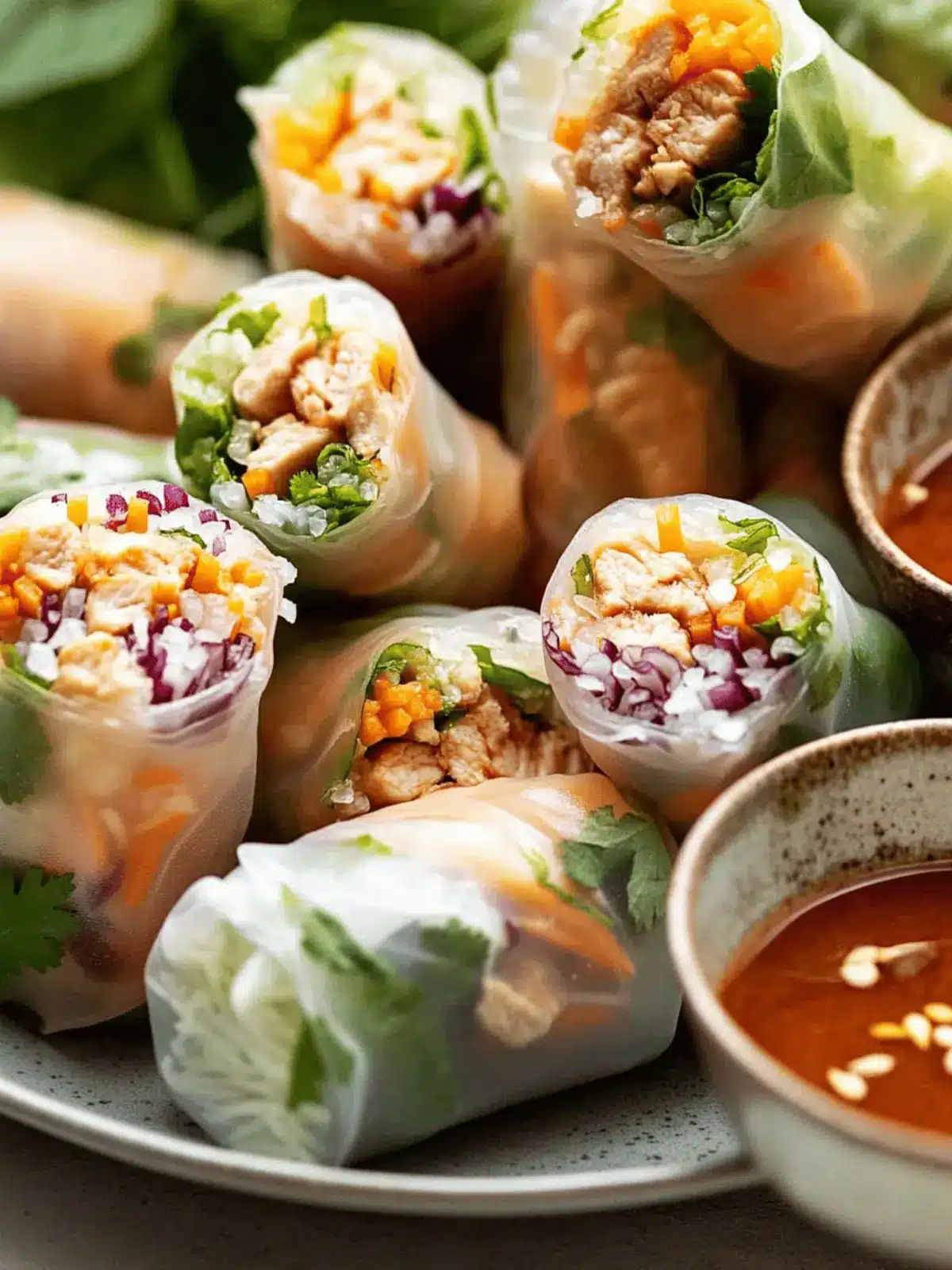 Lemongrass Chicken Rice Paper Rolls