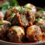 Mozzarella Stuffed Meatballs