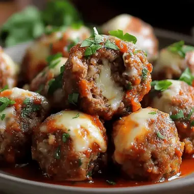 Mozzarella Stuffed Meatballs