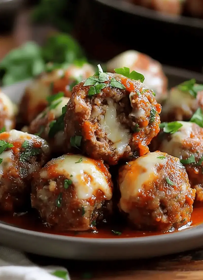 Mozzarella Stuffed Meatballs