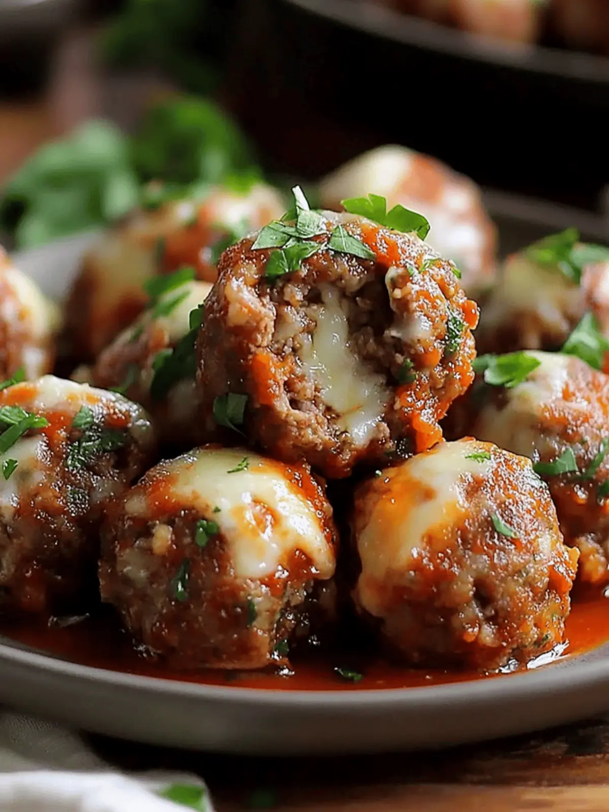 Mozzarella Stuffed Meatballs