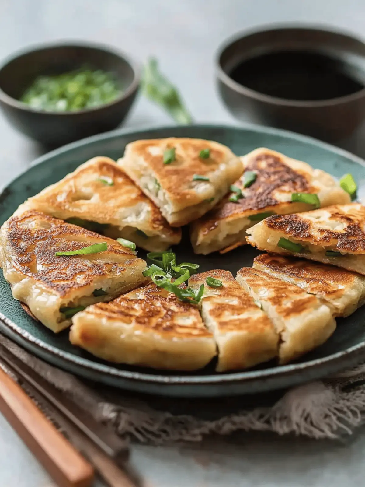 Savory Scallion Pancakes: Crispy Vegan Delight at Home 3 Scallion Pancakes