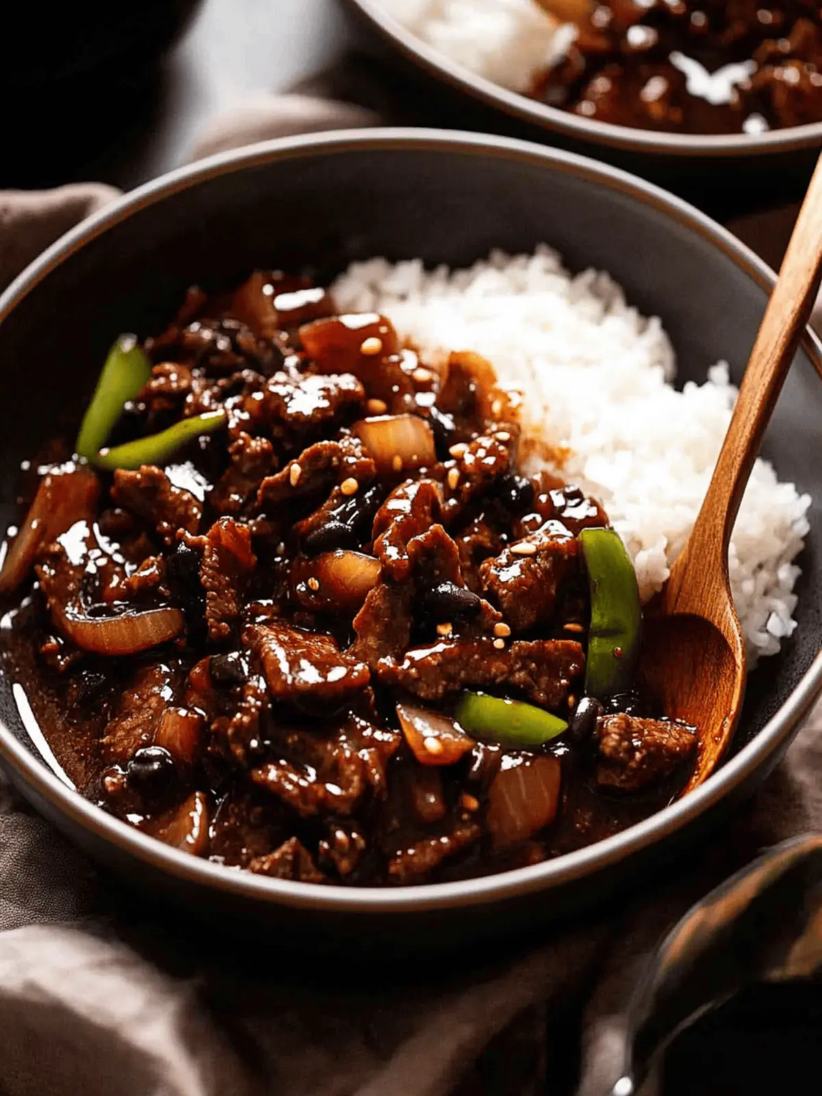 Beef in black bean sauce