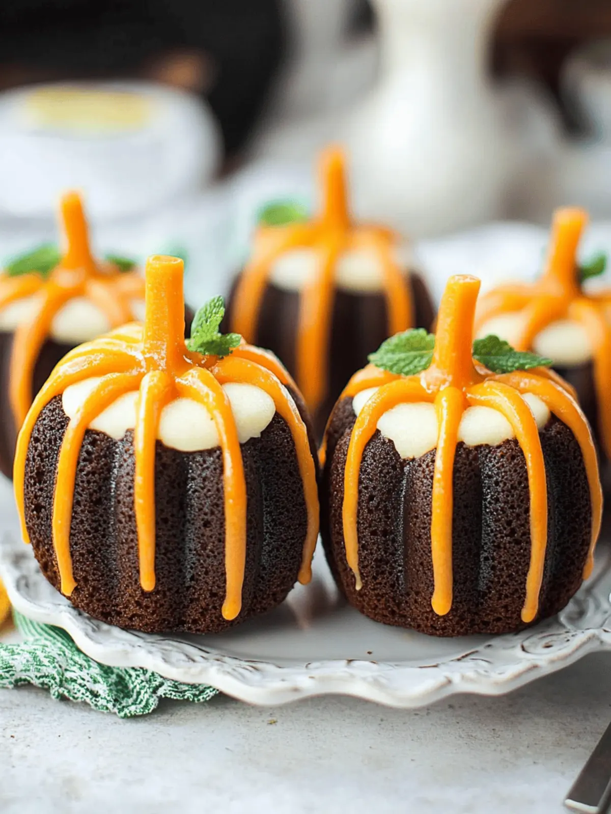 Pumpkin Shaped Mini Bundt Cakes