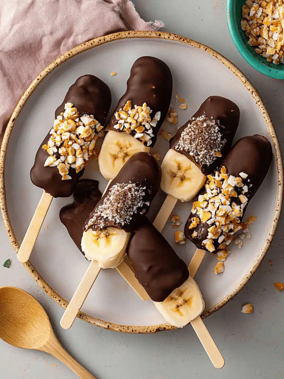 Chocolate Covered Banana Pops