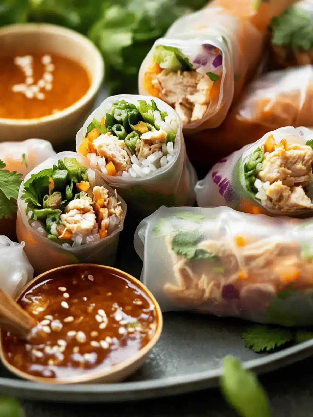 Lemongrass Chicken Rice Paper Rolls