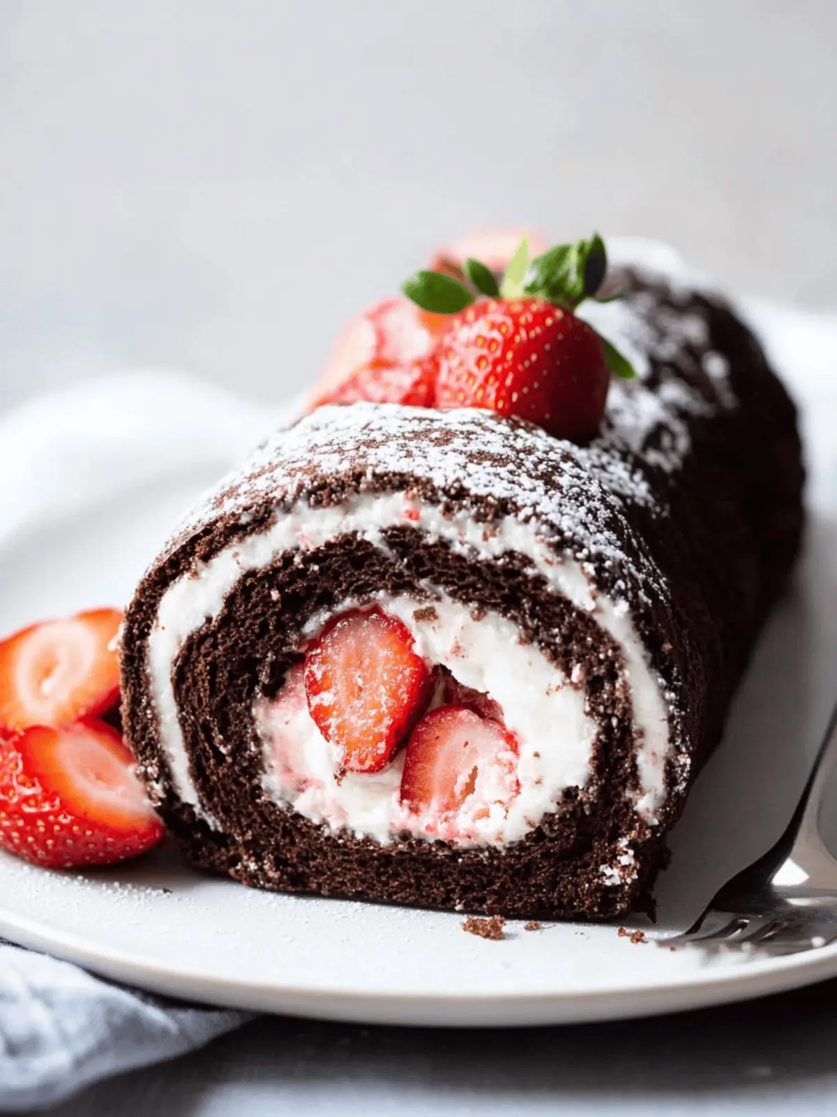 Strawberry Chocolate Cake Roll