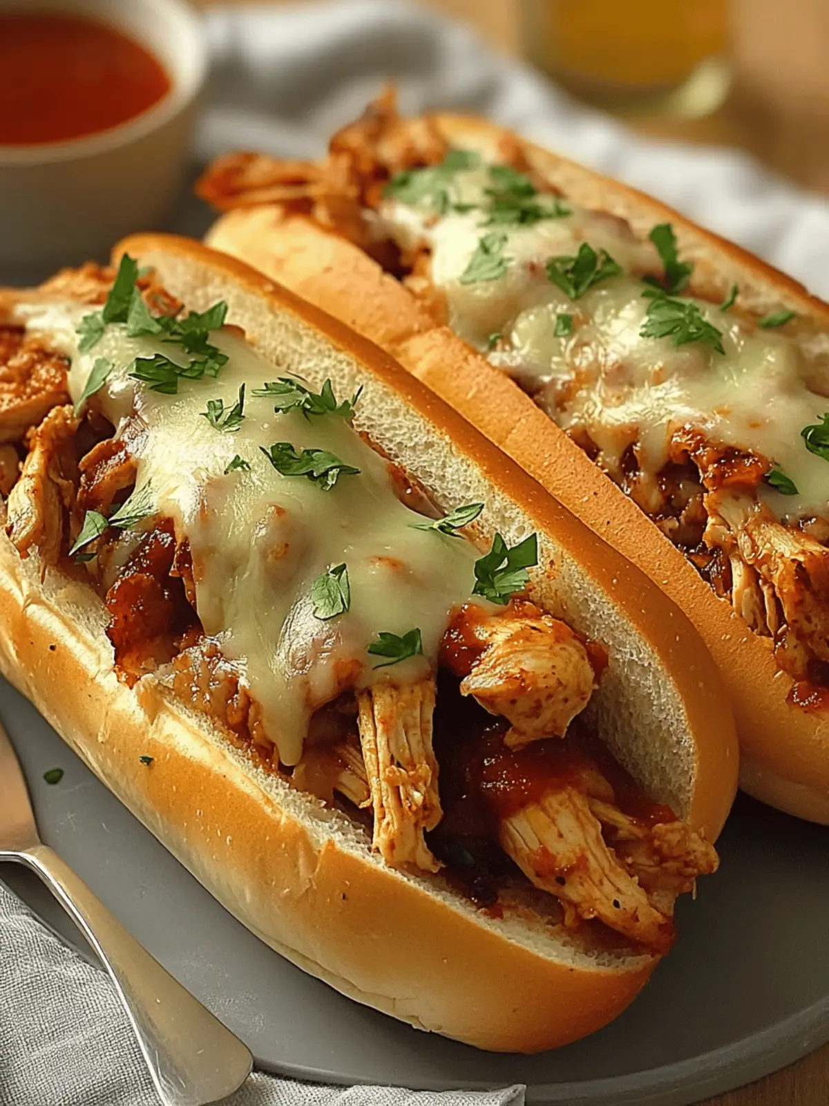 Loaded Chicken Subs Recipe with Melty Cheese and Veggies 4 Loaded Chicken Subs Recipe